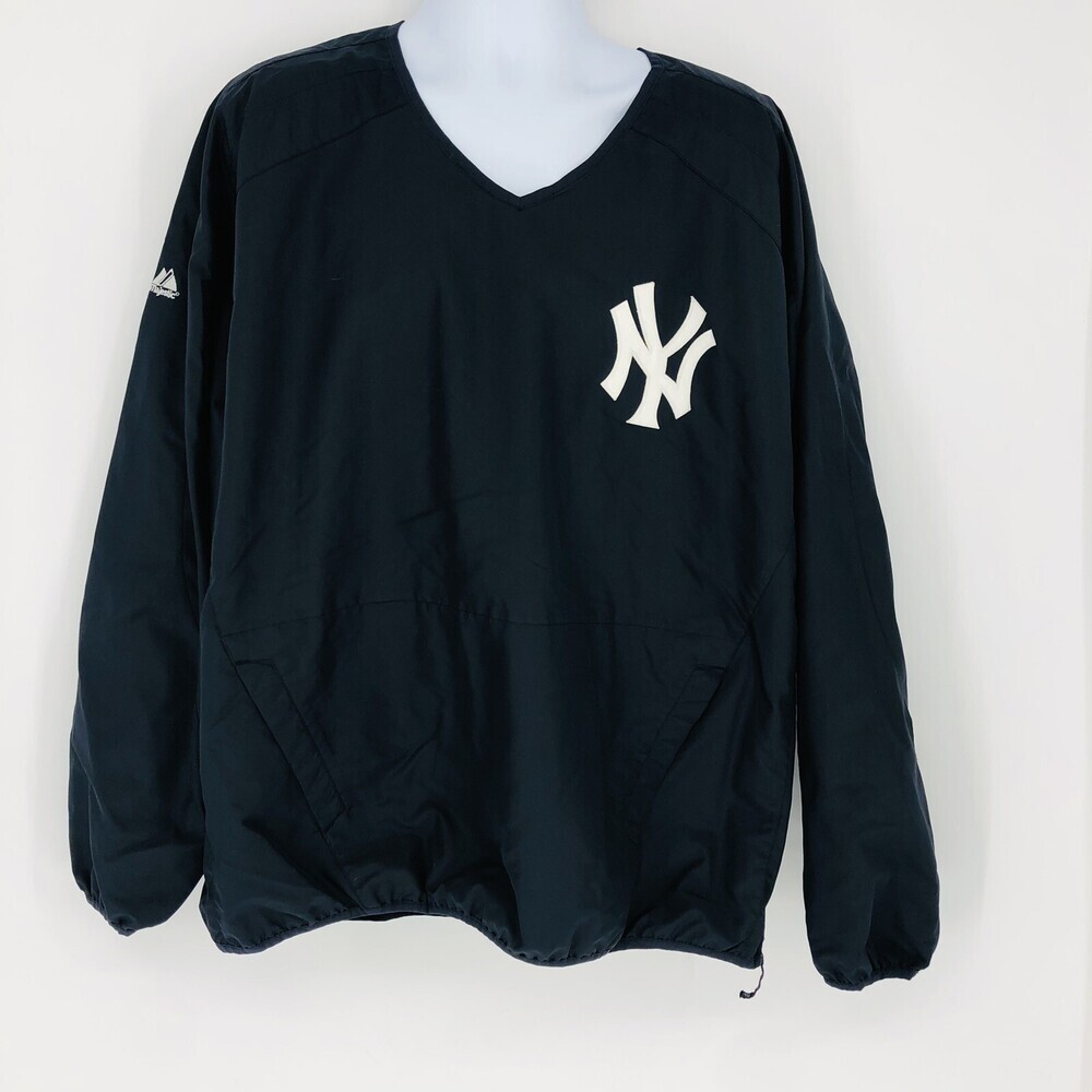 Majestic XL NY Yankees Authentic Collection Pull Over Polyester Baseball Jacket